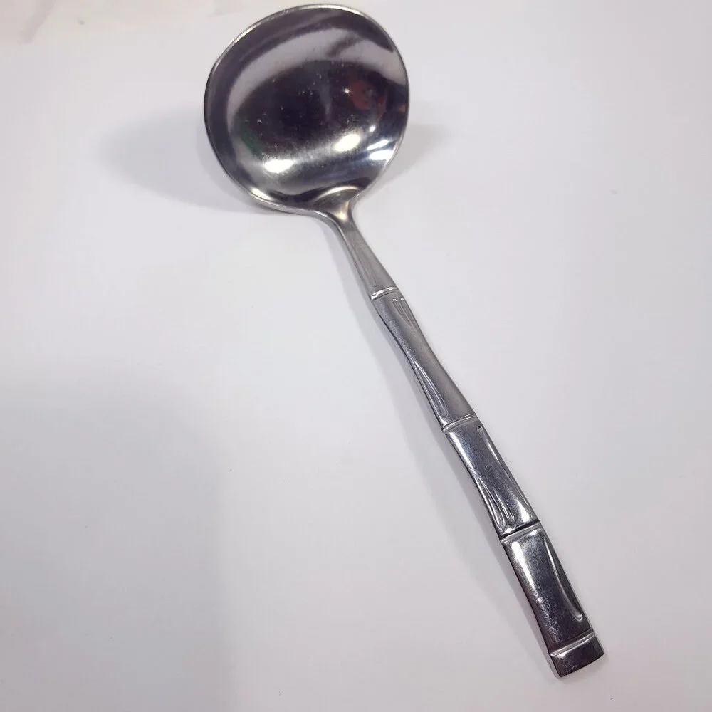 Vintage Reed &‎ Barton Regal Bamboo Gravy Ladle serving spoon Korea Rebacraft